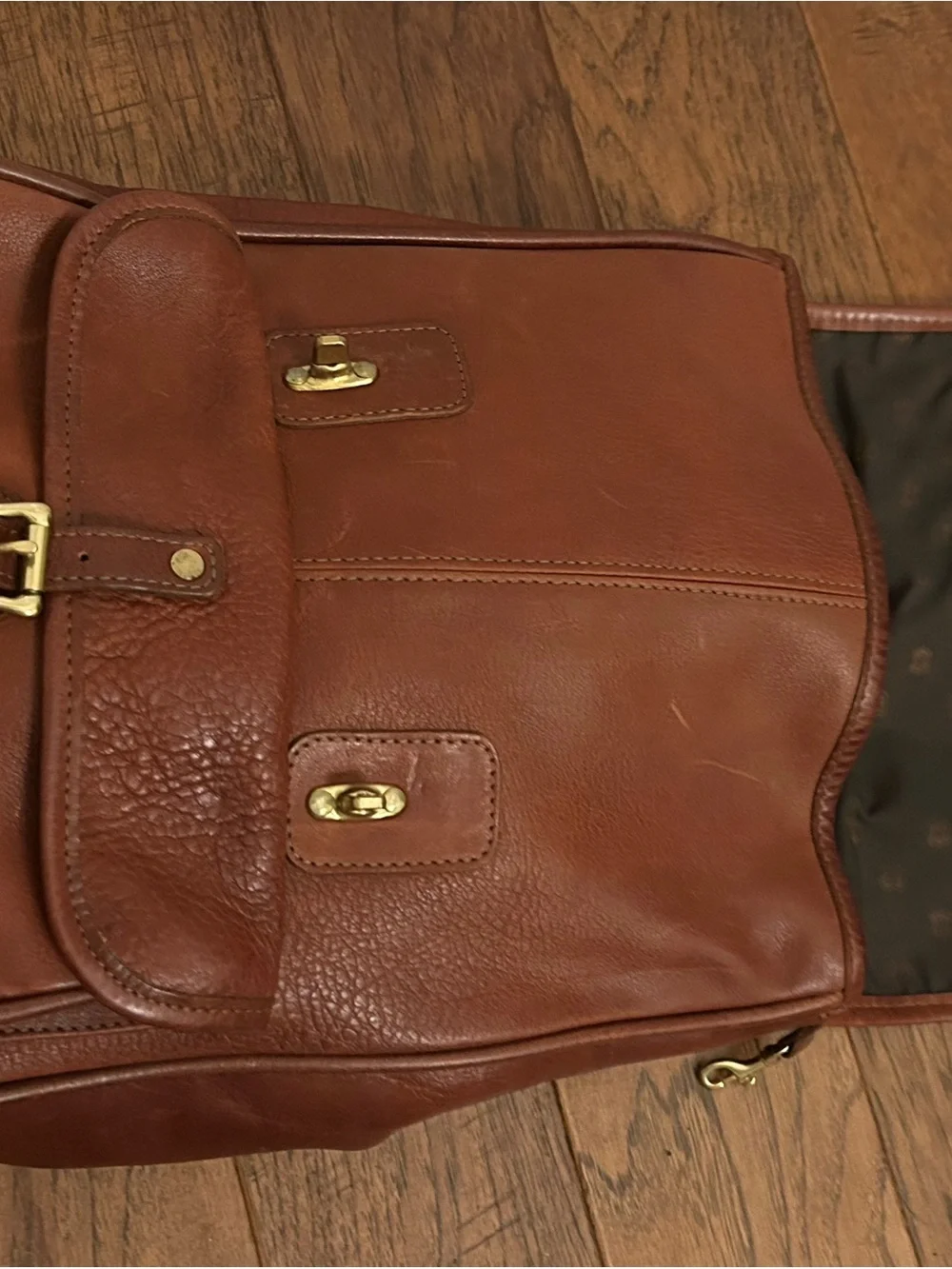 JW Hulme Continental Backpack Made In USA Genuine Brown Leather. Like New